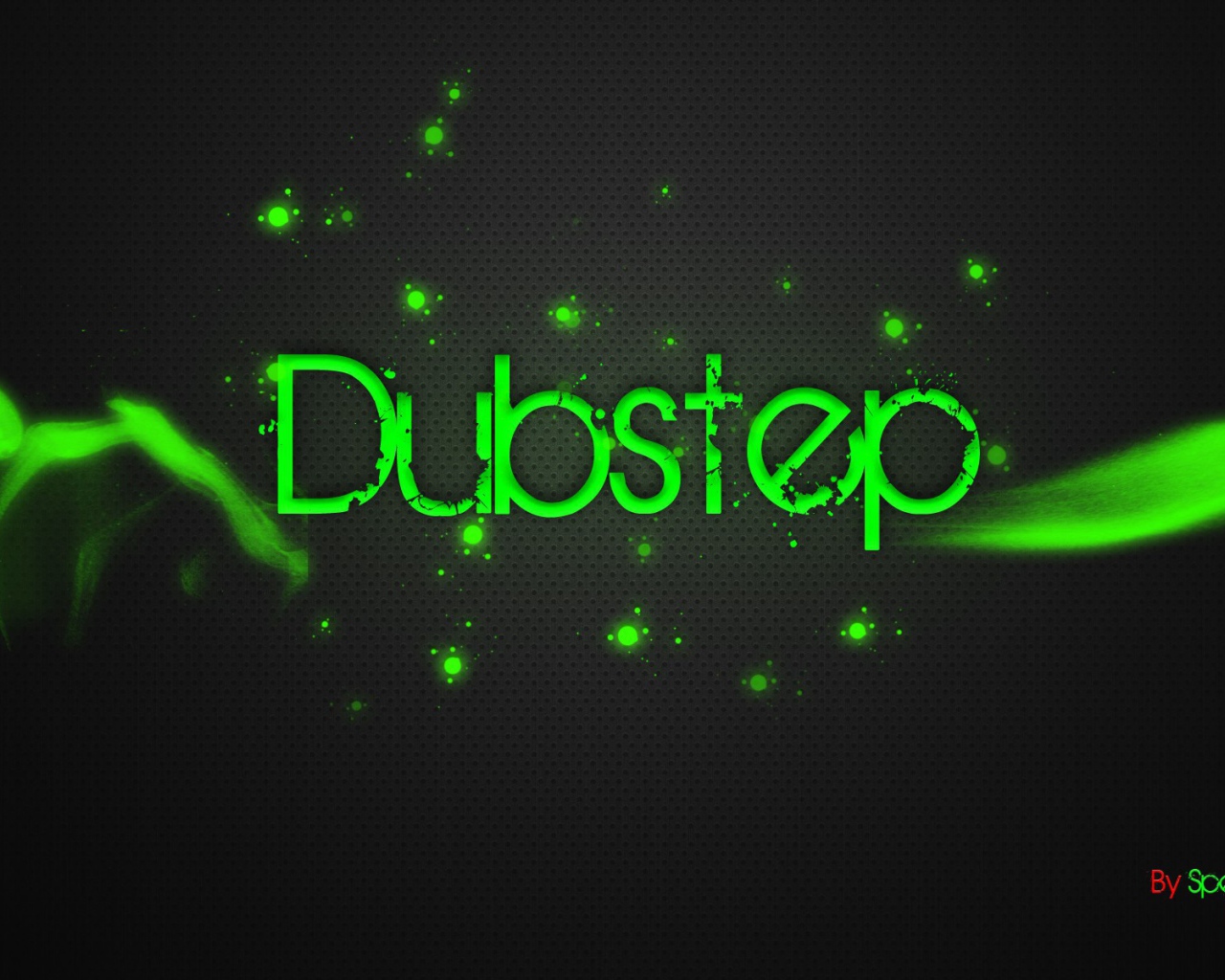 Зеленая надпись Дабстеп, серый фон