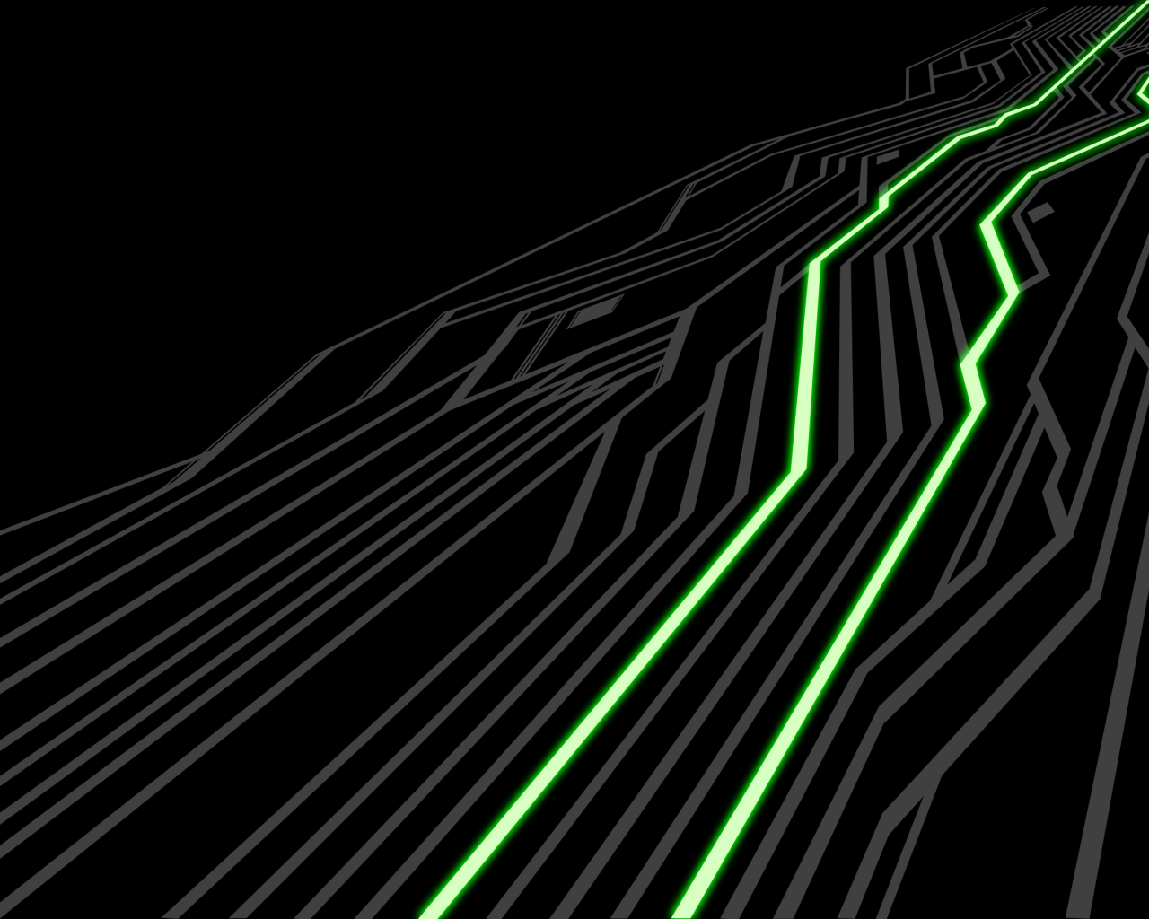 Зеленые линии на черном фоне, аниме Ночь прибытия