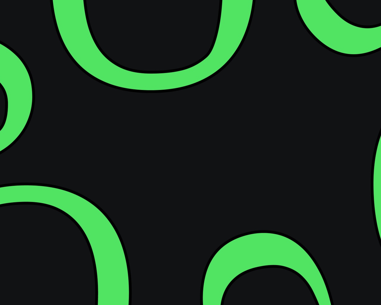 Зеленые кольца на черном фоне