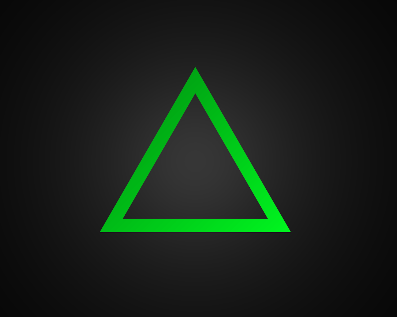 Зеленый треугольник на сером фоне