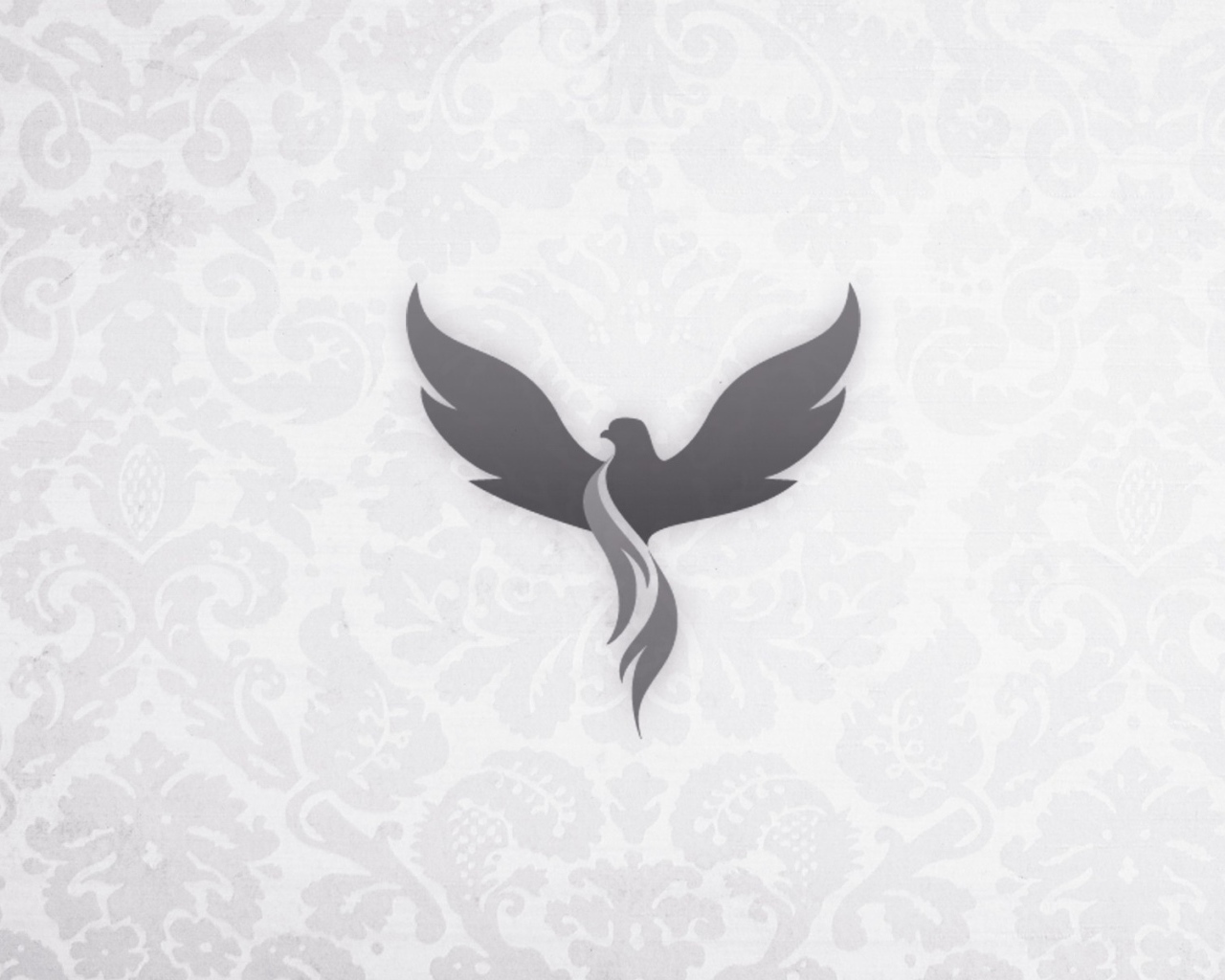 Серый феникс на светлом фоне