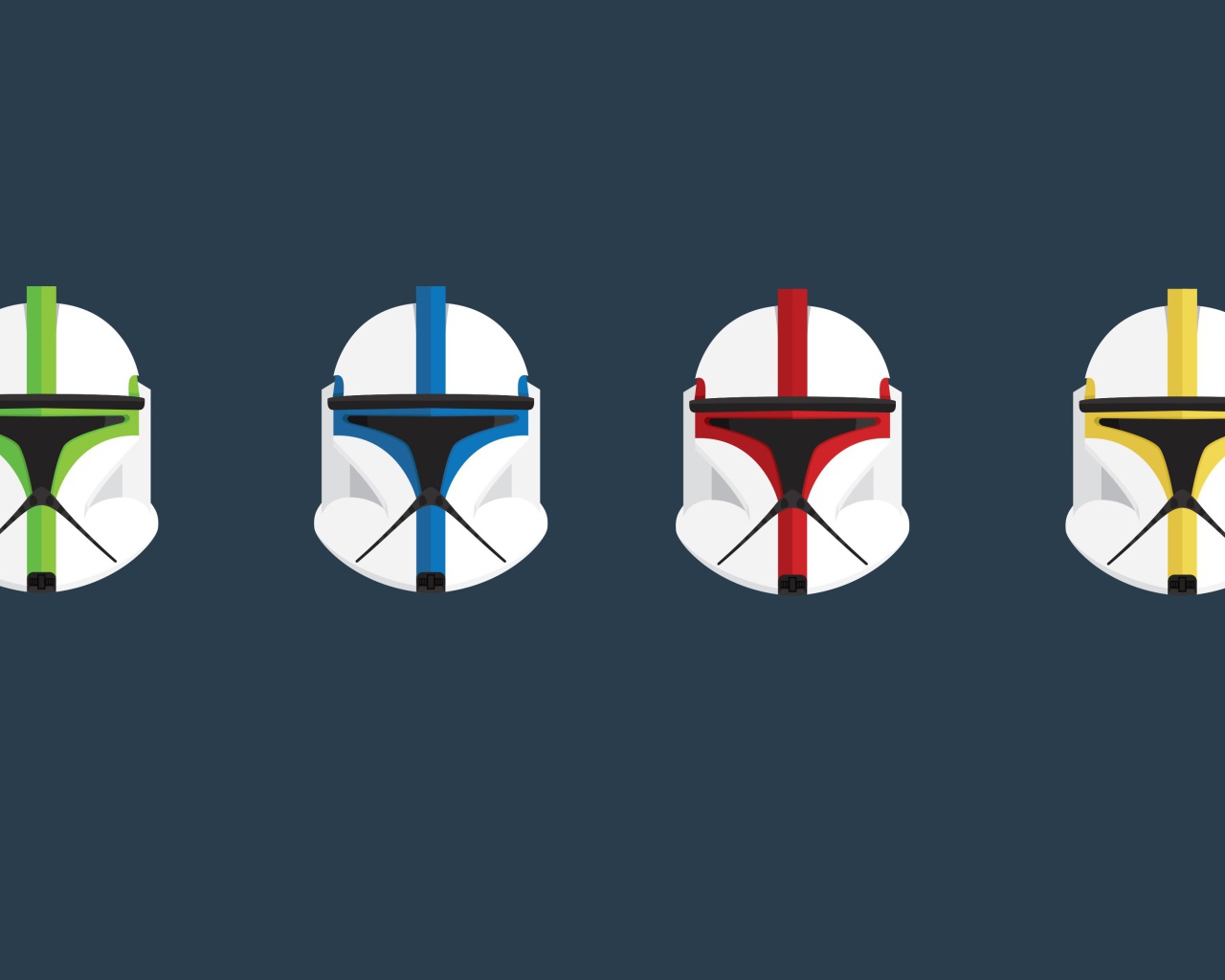 Шлемы командиров клонов, синий фон