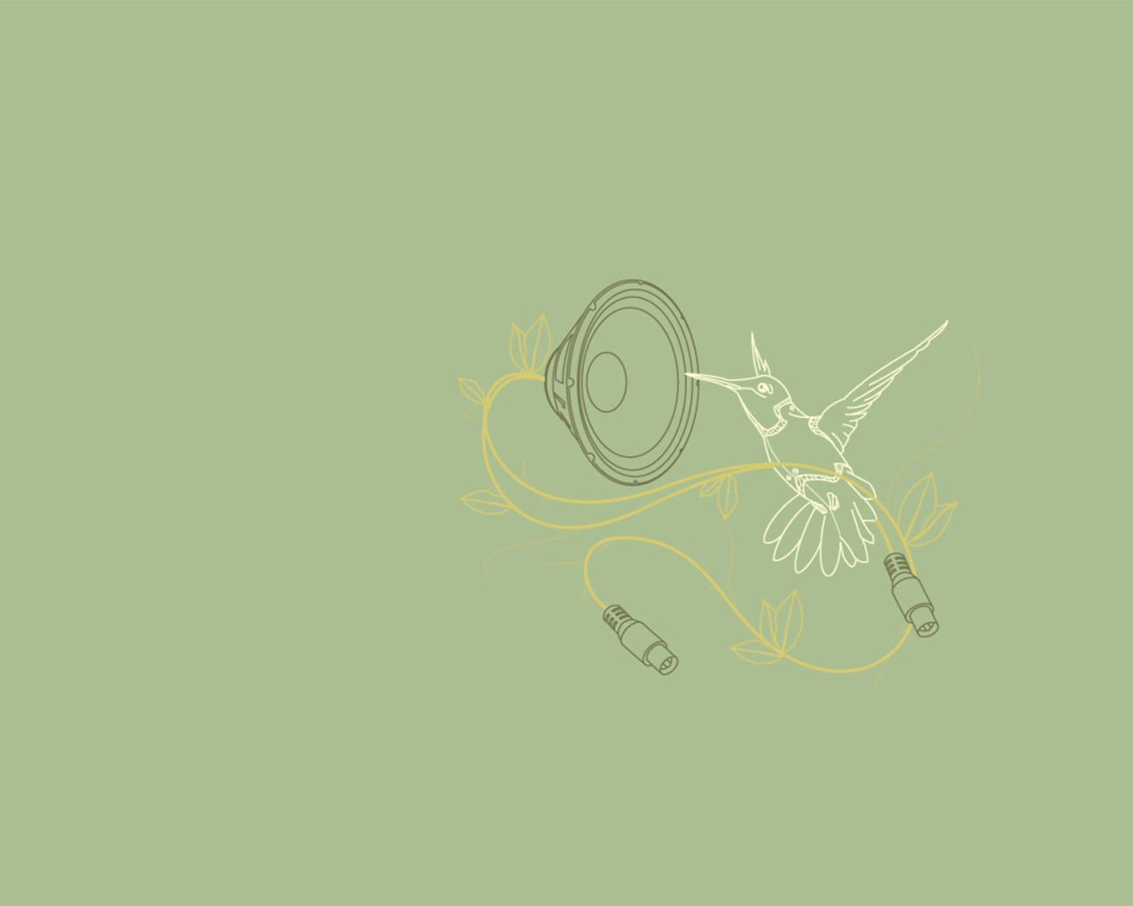 Колибри поет, серый фон