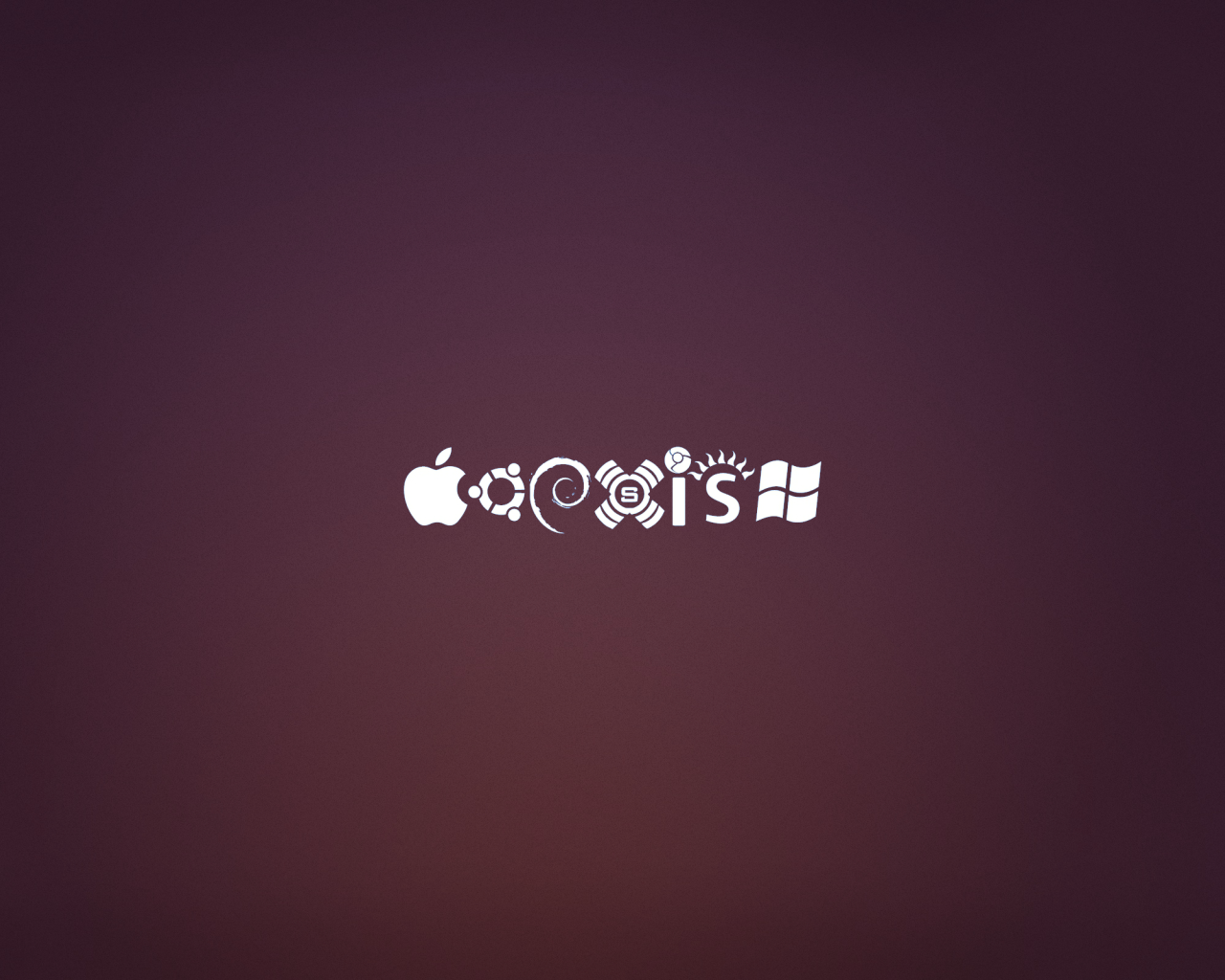 Значки операционных систем на фиолетовом фоне