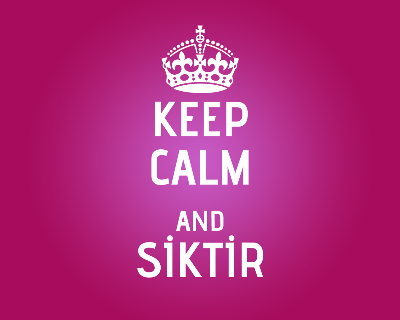 Сохраняйте спокойствие и идите прочь, сиреневый фон