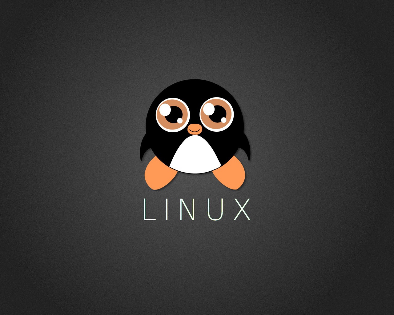 Пингвин Линукс, серый фон
