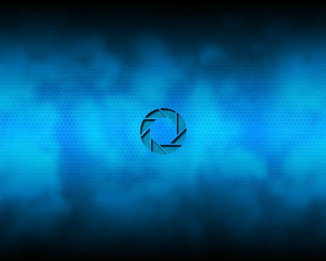 Логотип Aperture Science, синий фон