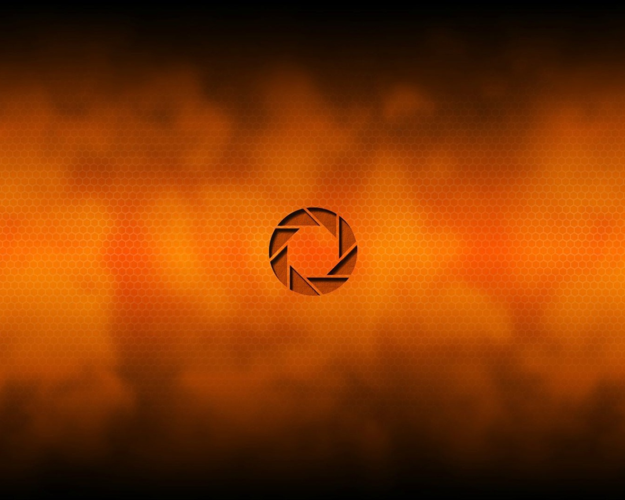 Логотип Aperture Science, оранжевый фон