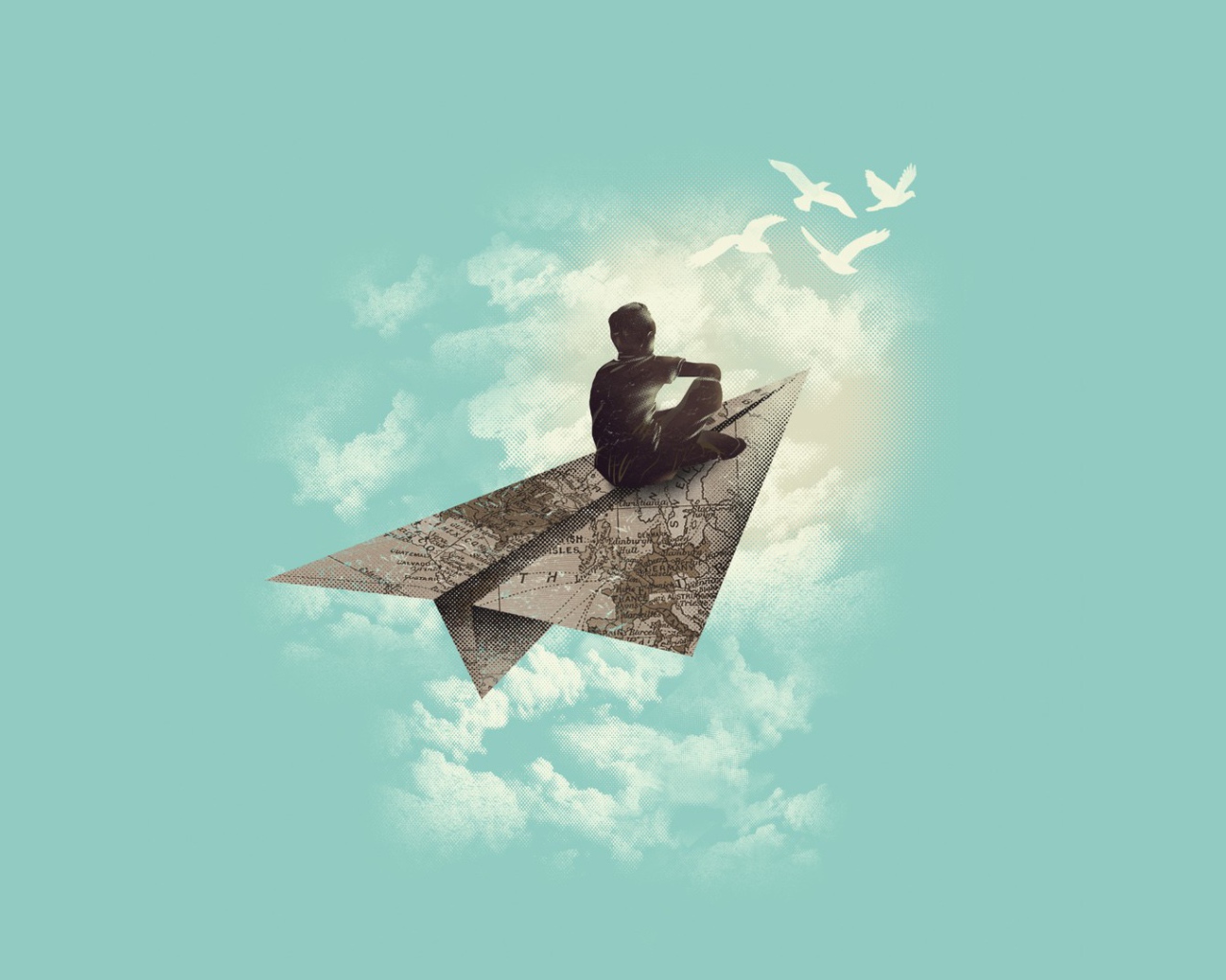 Человек на бумажном самолетике