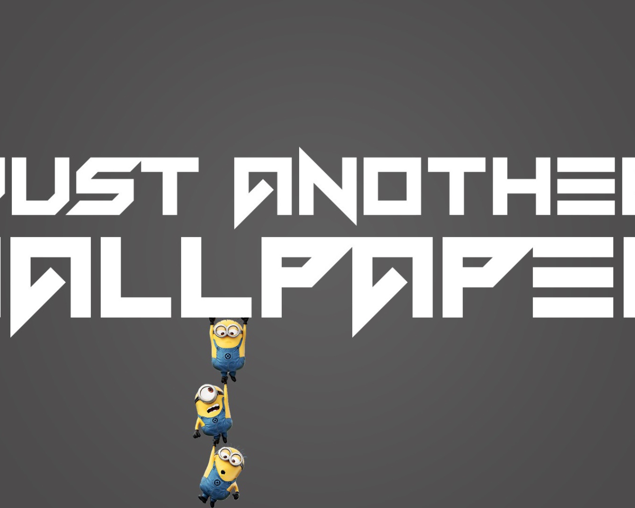 Миньоны поддерживают буквы, серый фон