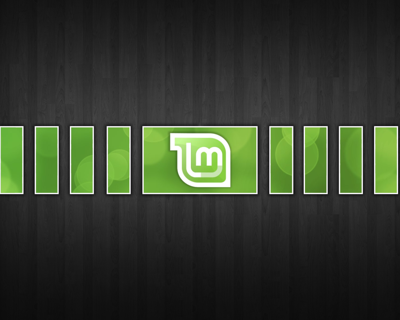 Модульная картина Linux Mint на черном фоне