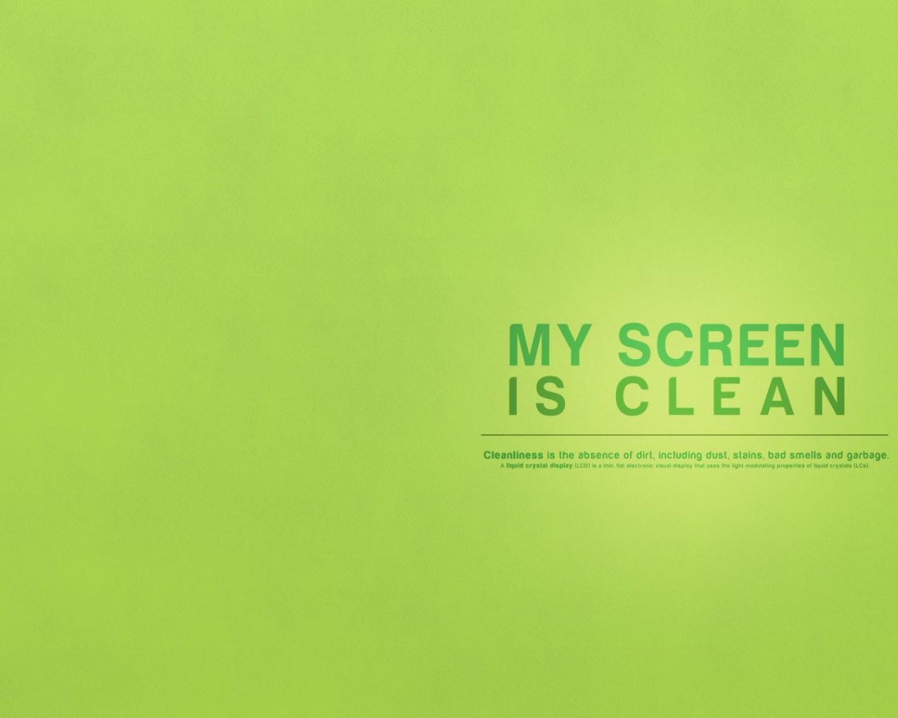 Мой экран чист, зеленый фон