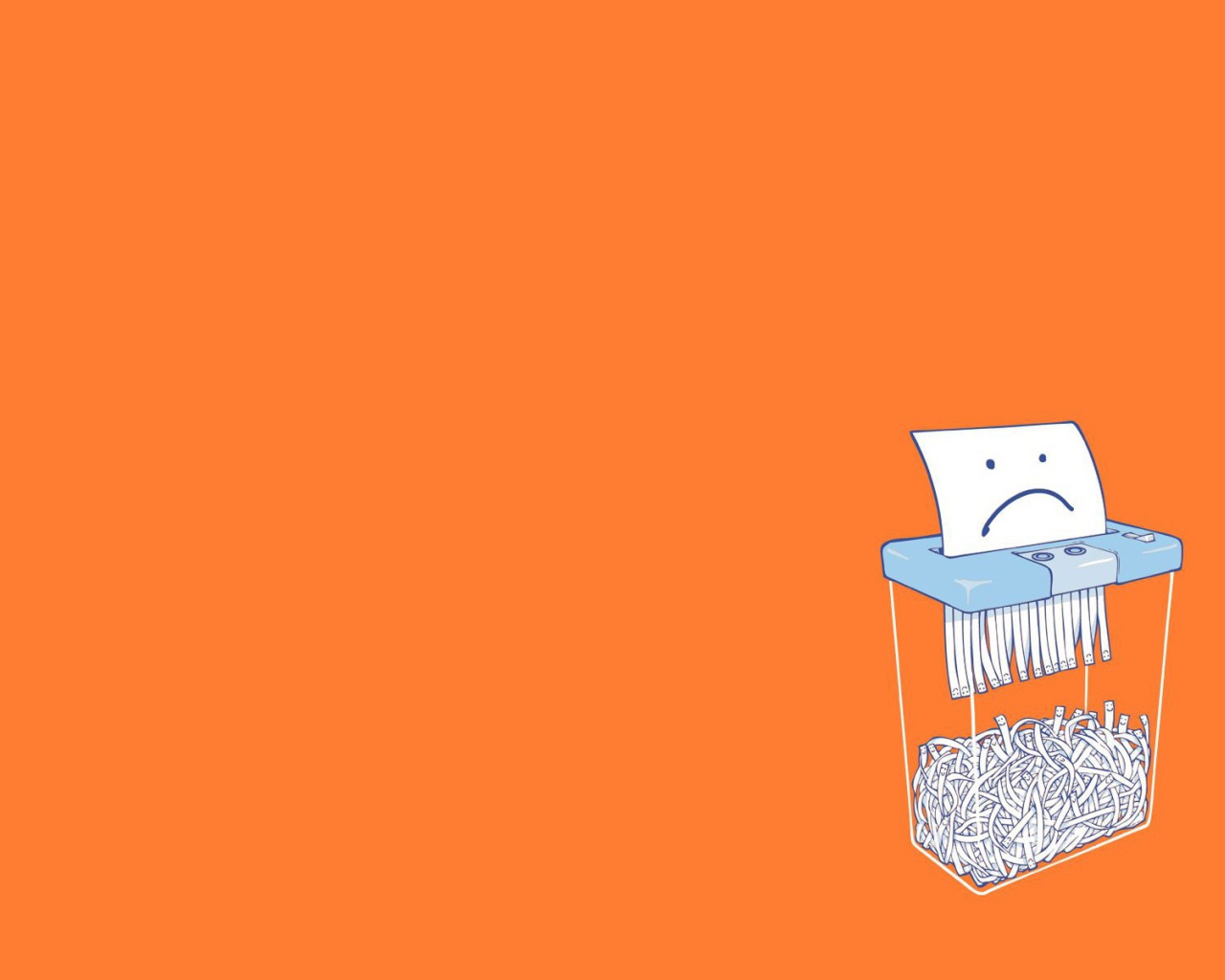 Офисный шредер, оранжевый фон