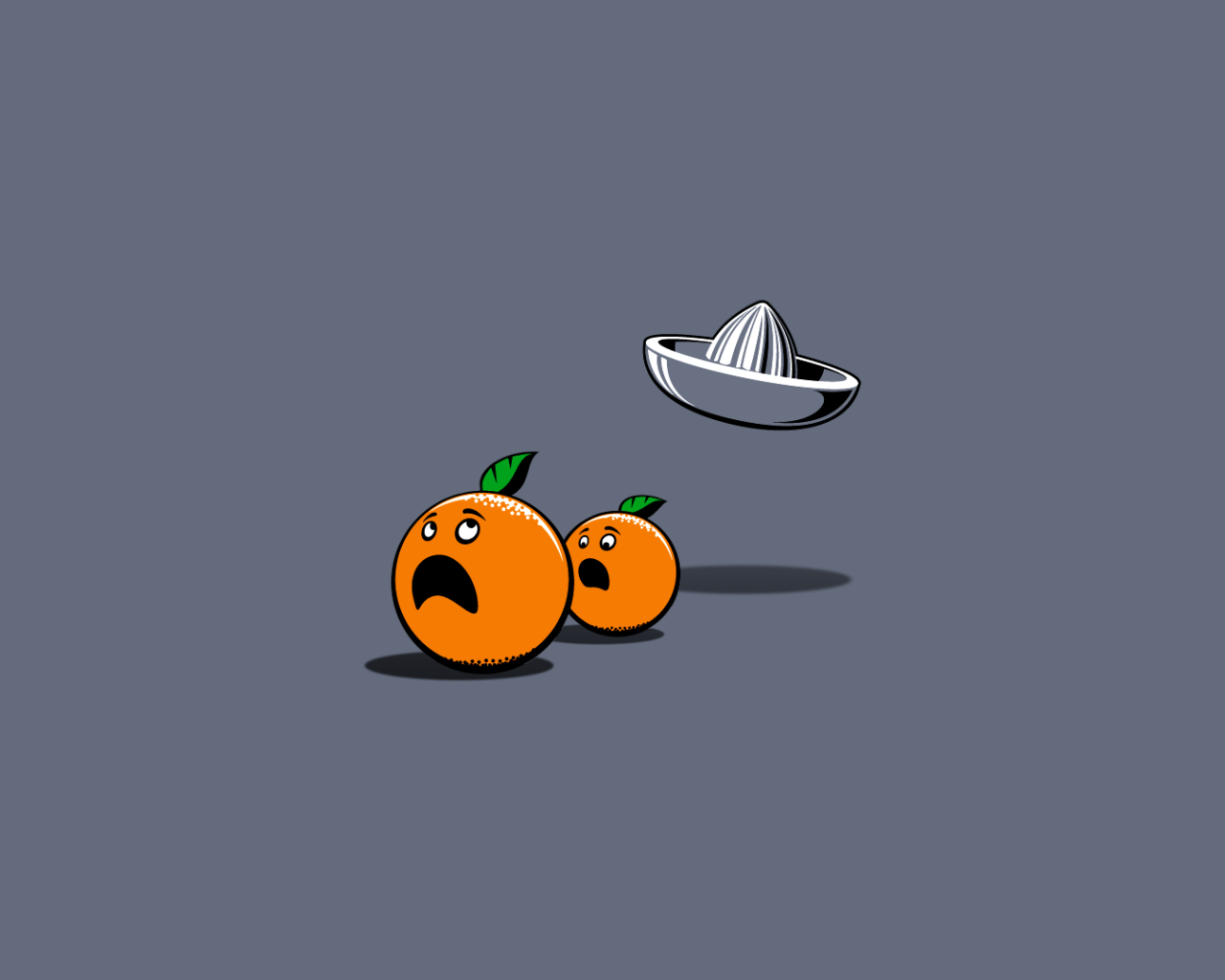 Апельсины убегают от соковыжималки