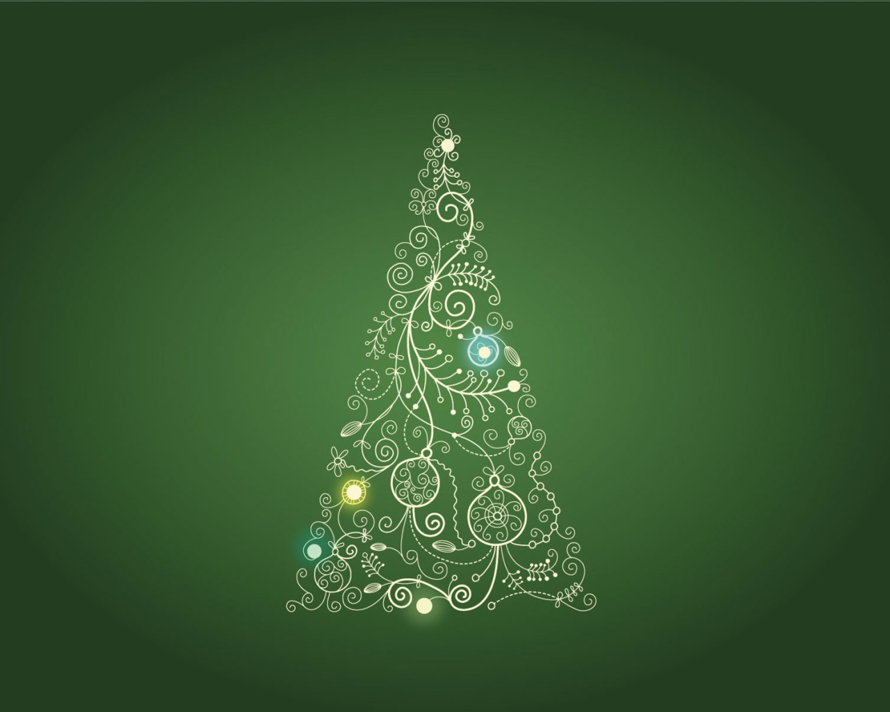 Орнамент елка, зеленый фон
