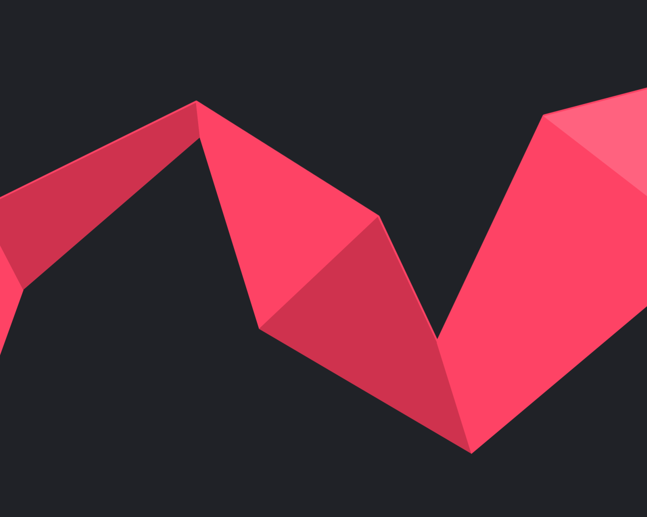 Розовая ломаная лента на сером фоне