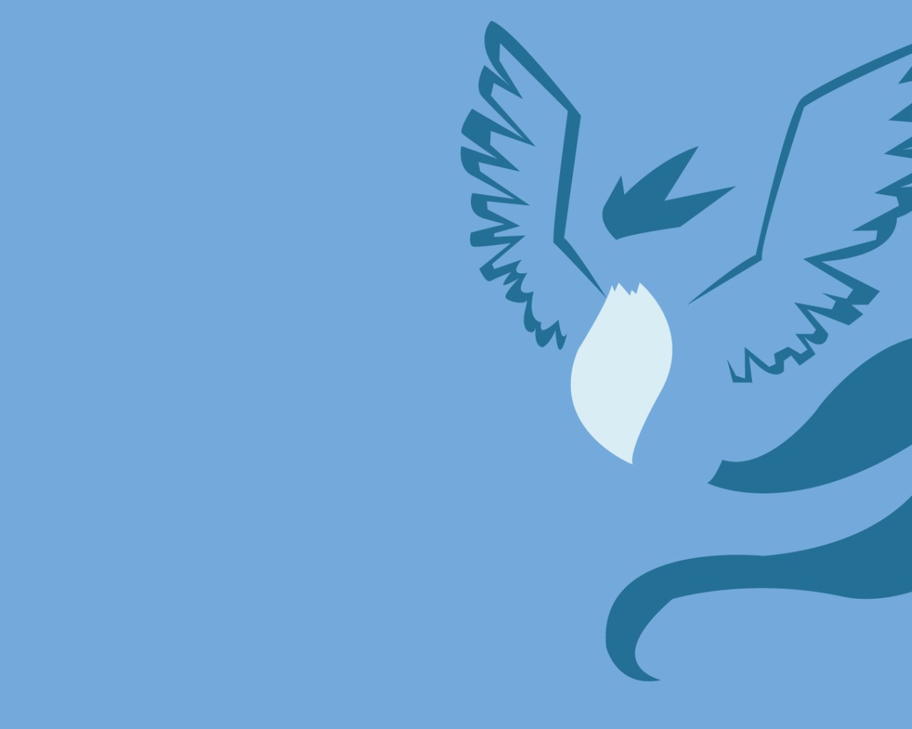 Покемон Артикуно, голубой фон