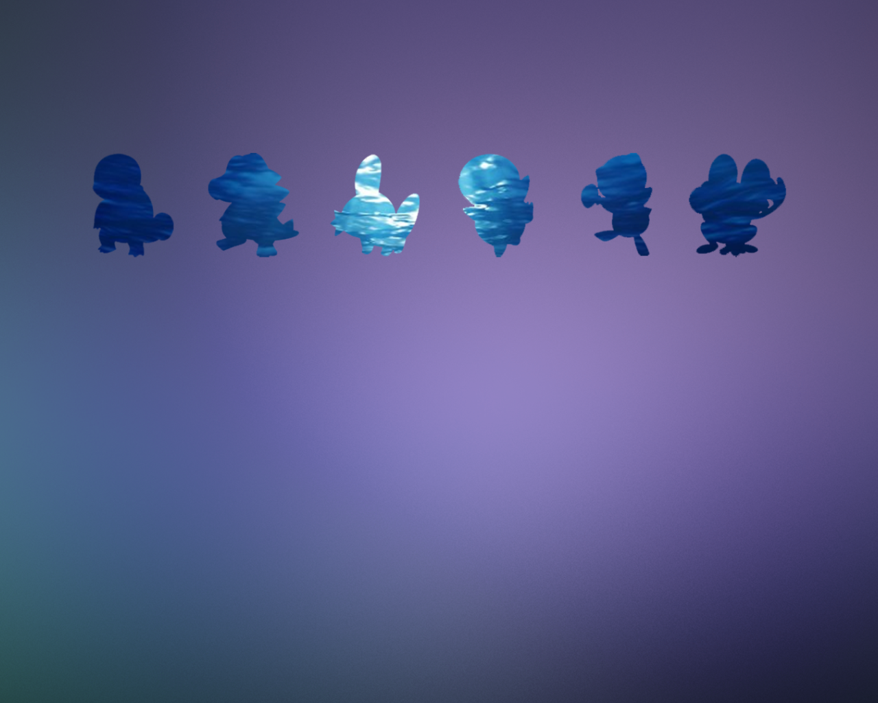 Покемоны, голубой фон