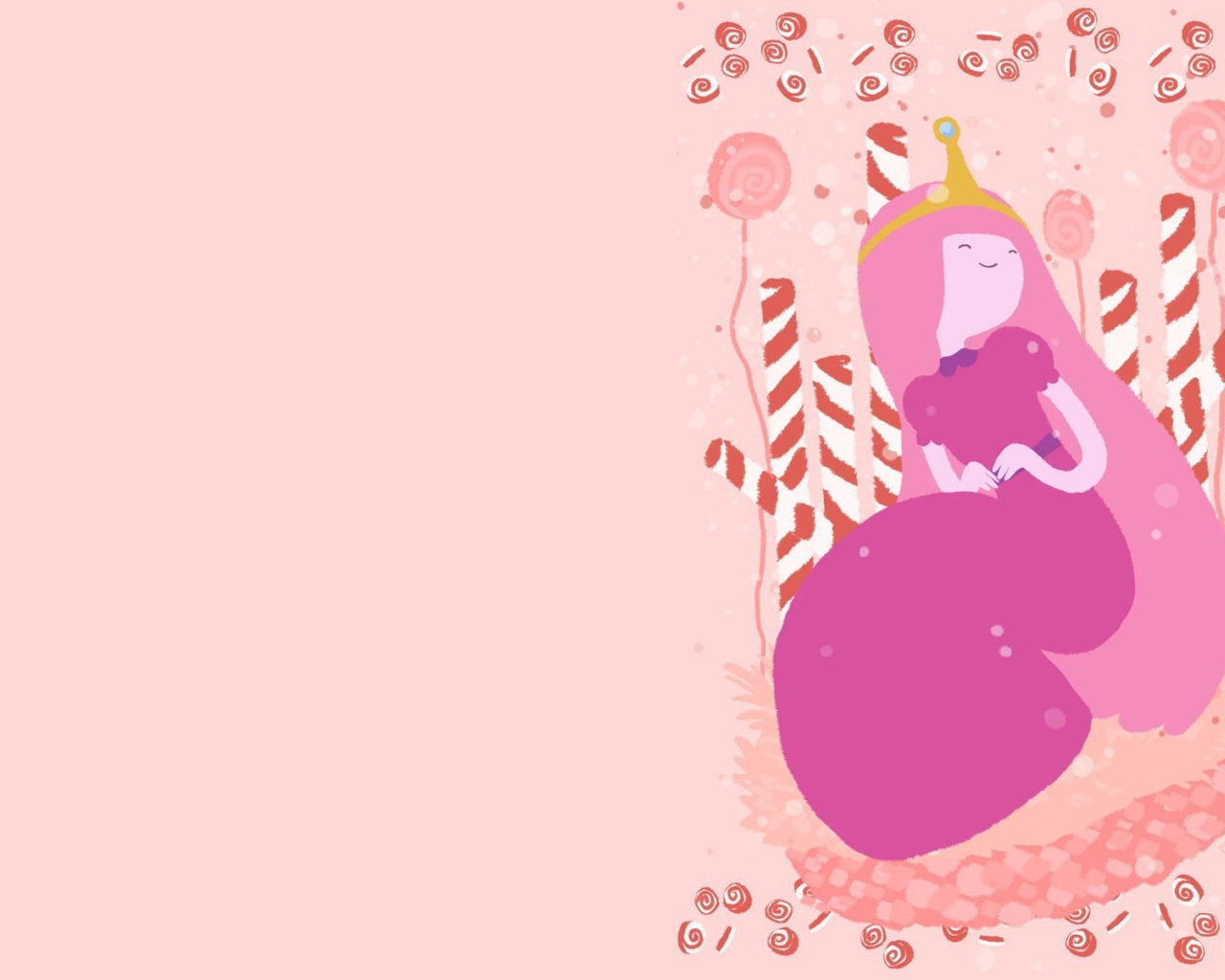 Принцесса, розовый фон