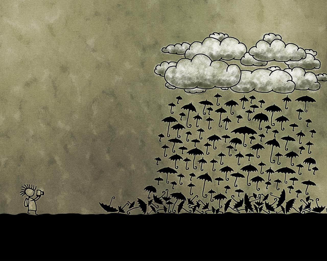 Дождь из черных зонтиков