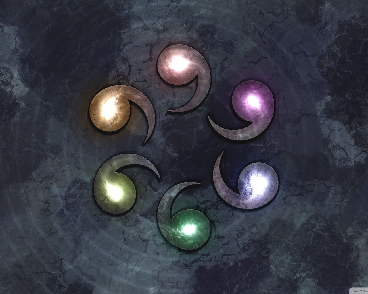 Радужные запятые, фон