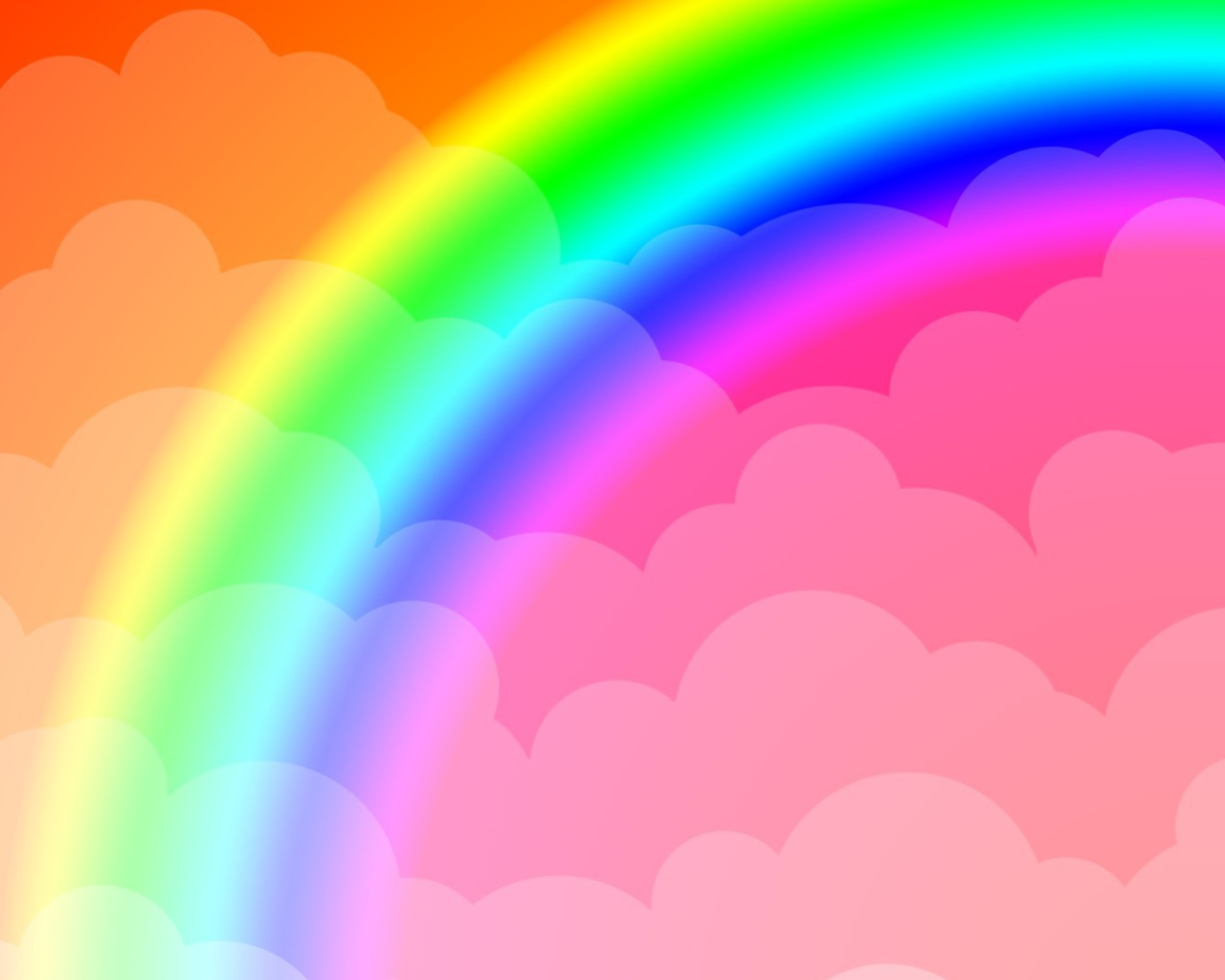 Радуга на облаках, фон