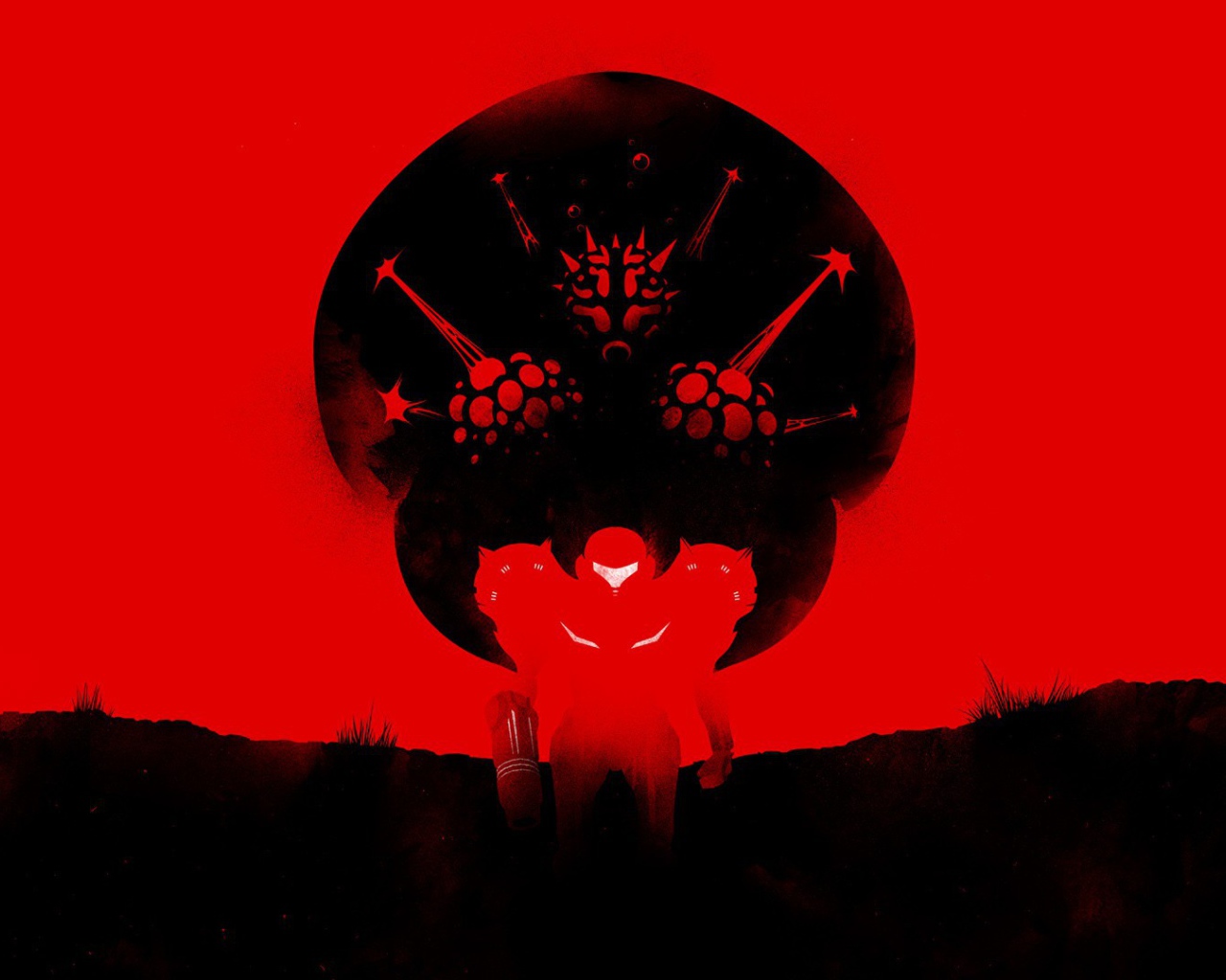 Красный фон, игра Metroid