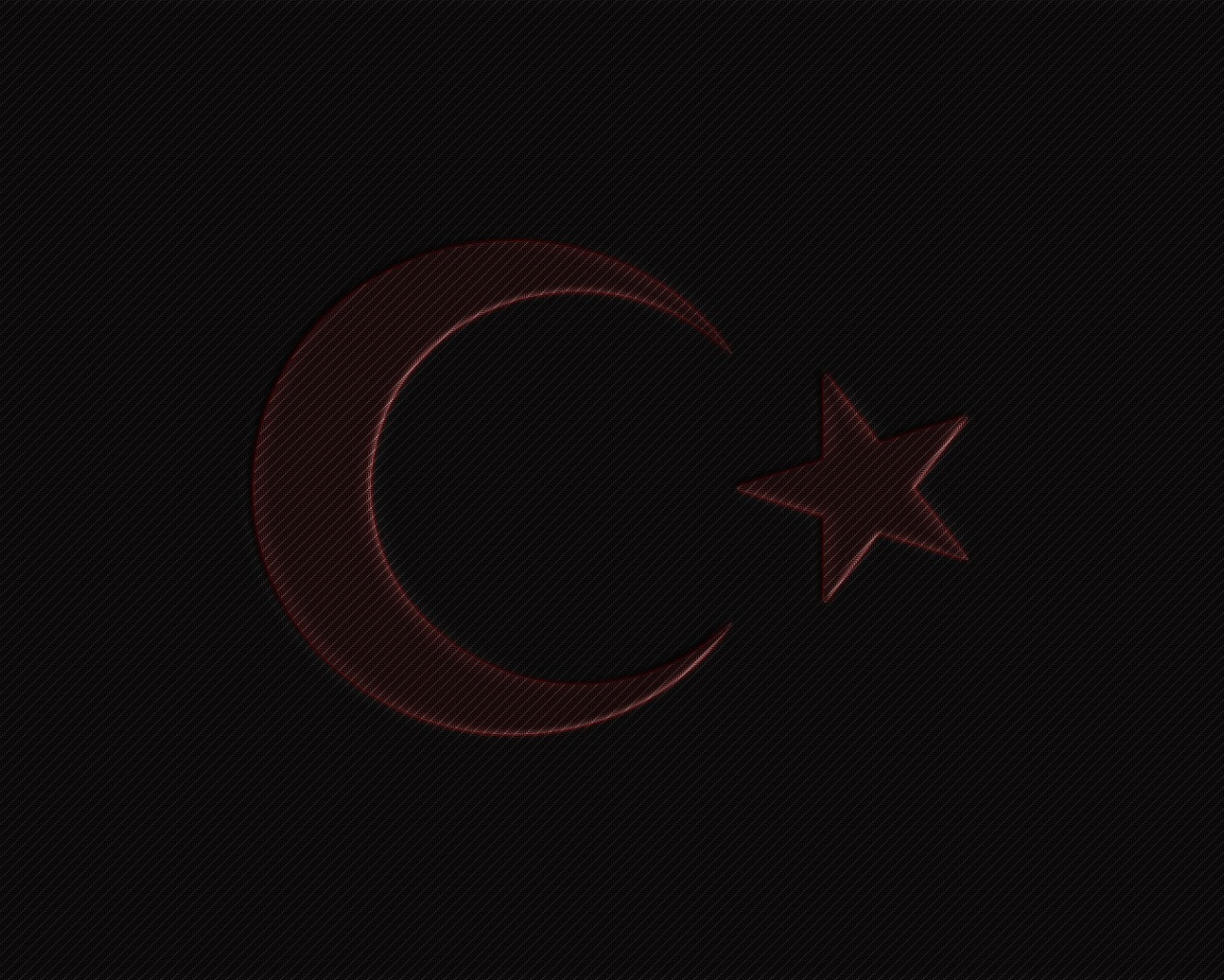 Красная луна и звезда на черном фоне