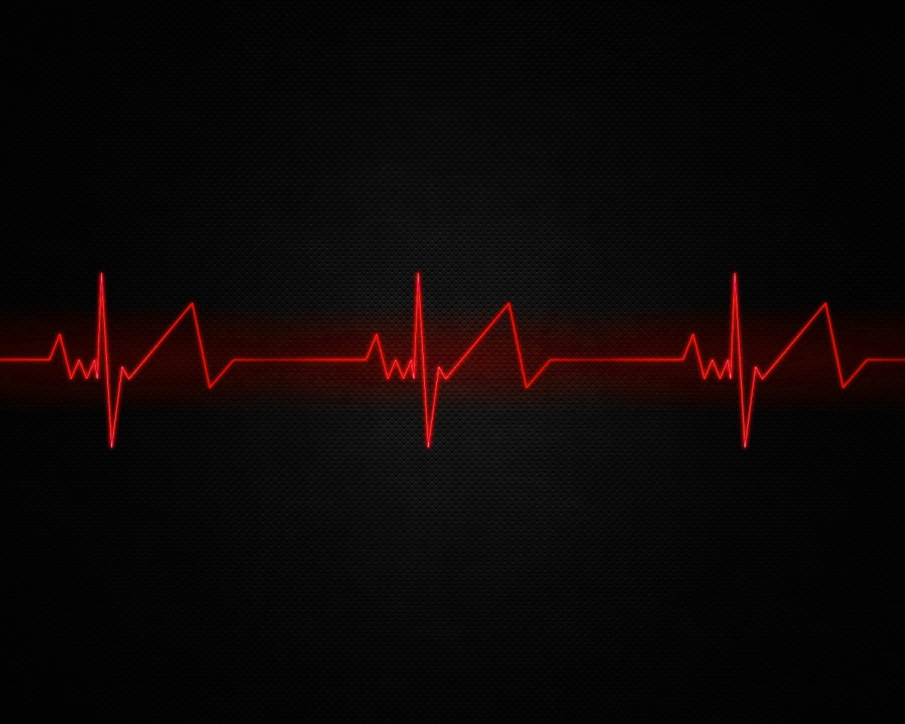 Красная нить пульса на черном фоне