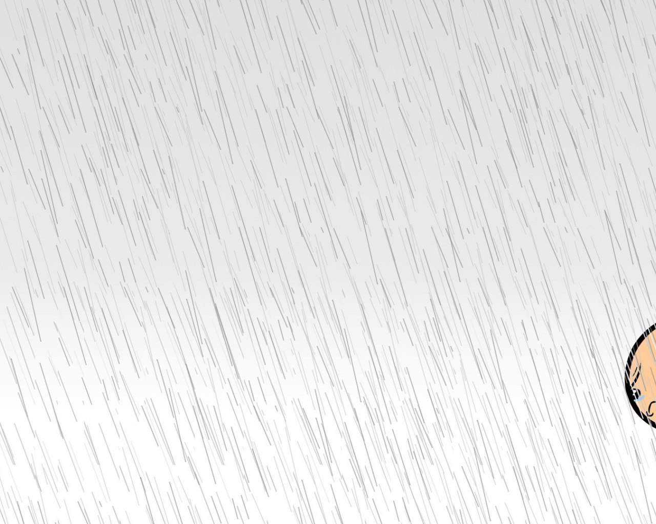 Грустный человек под дождем