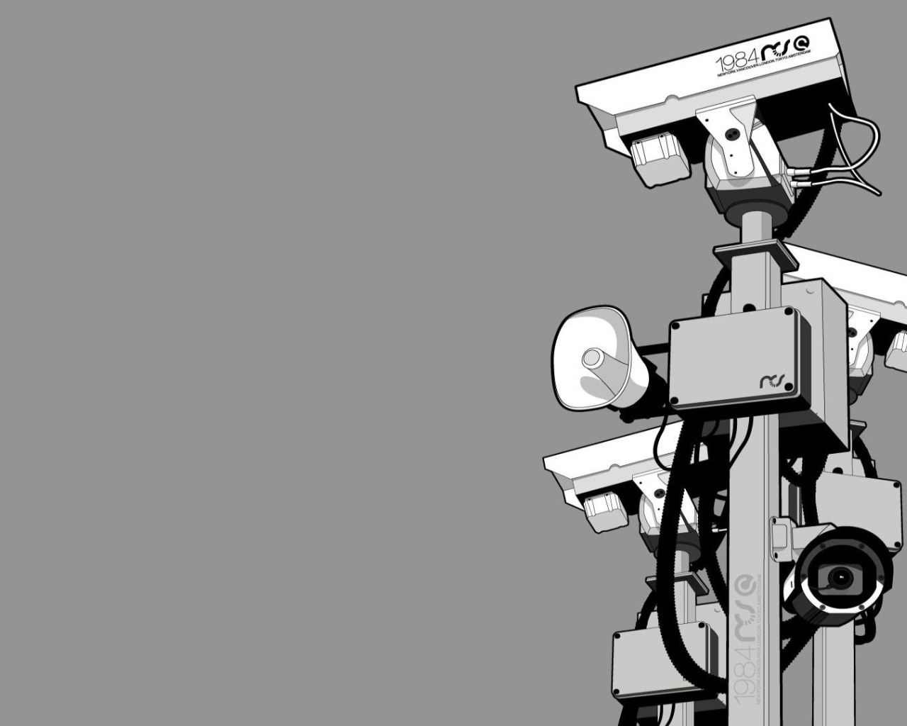 Камеры слежения, серый фон