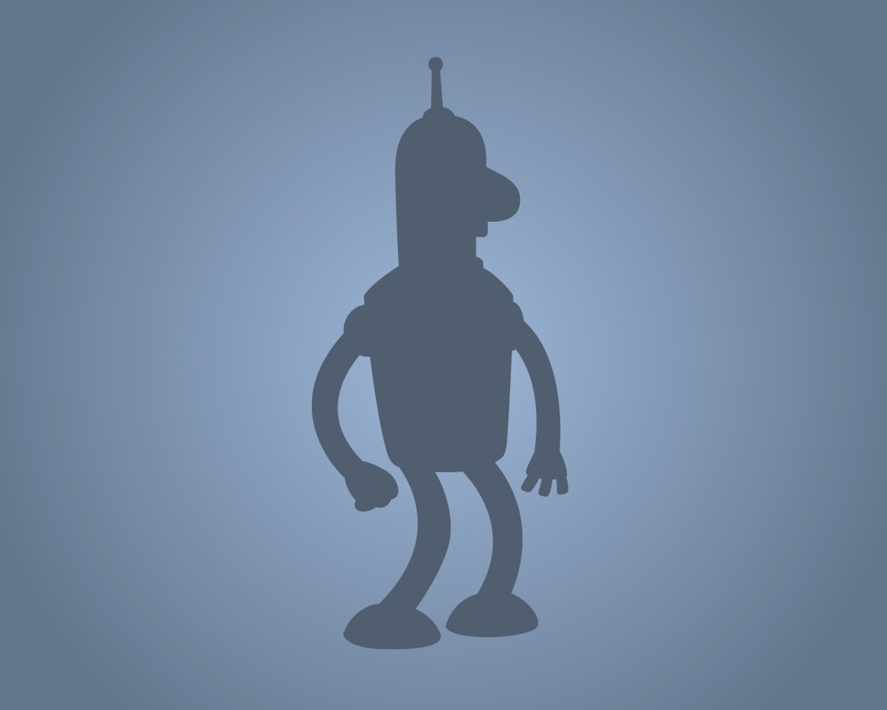 Силуэт Бендера, голубой фон