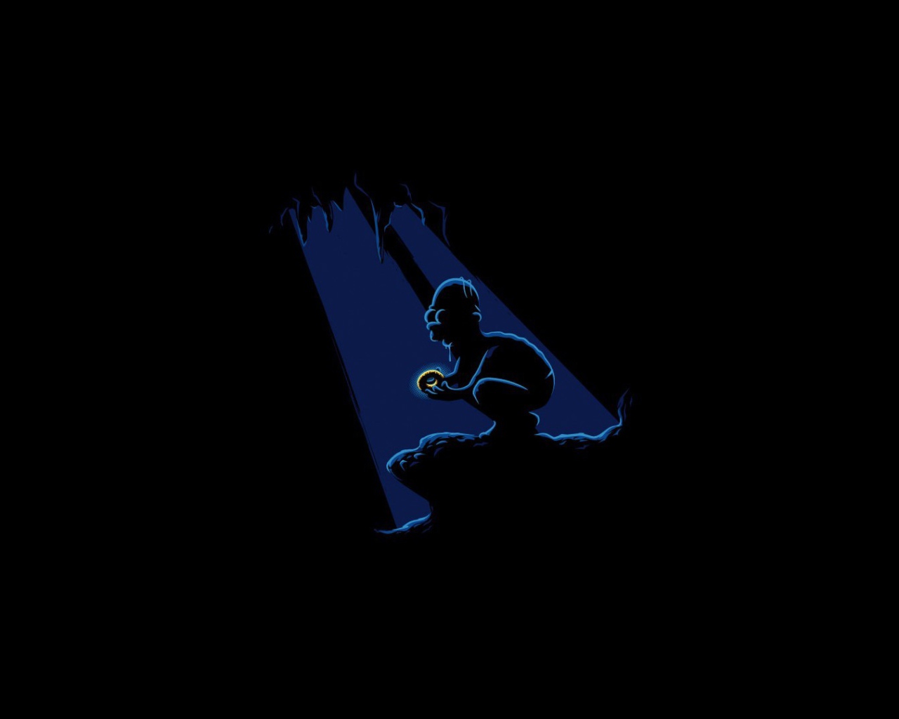 Силуэт Симпсона в ночи