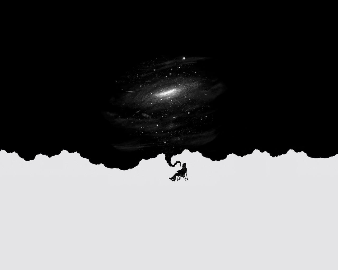 Курильщик, белый и черный фон