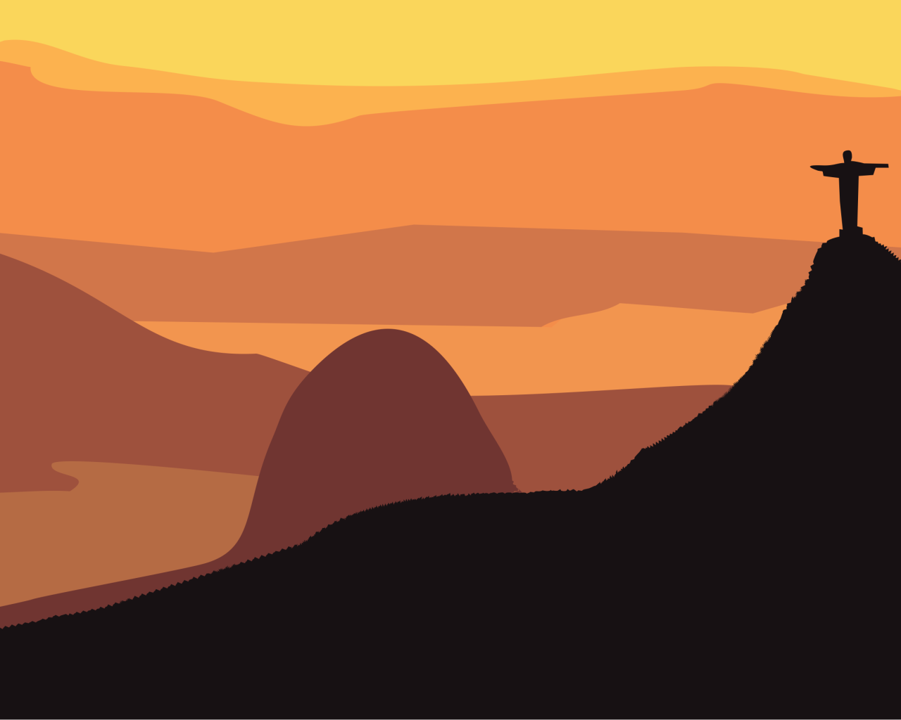 Статуя Христа в Рио, фон