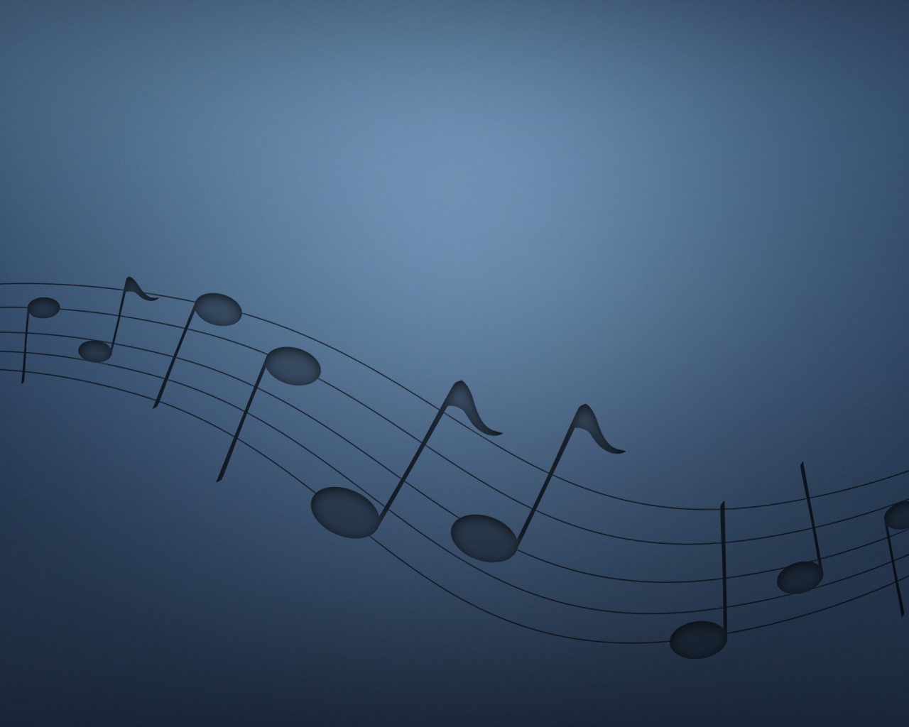 Нотный стан, голубой фон