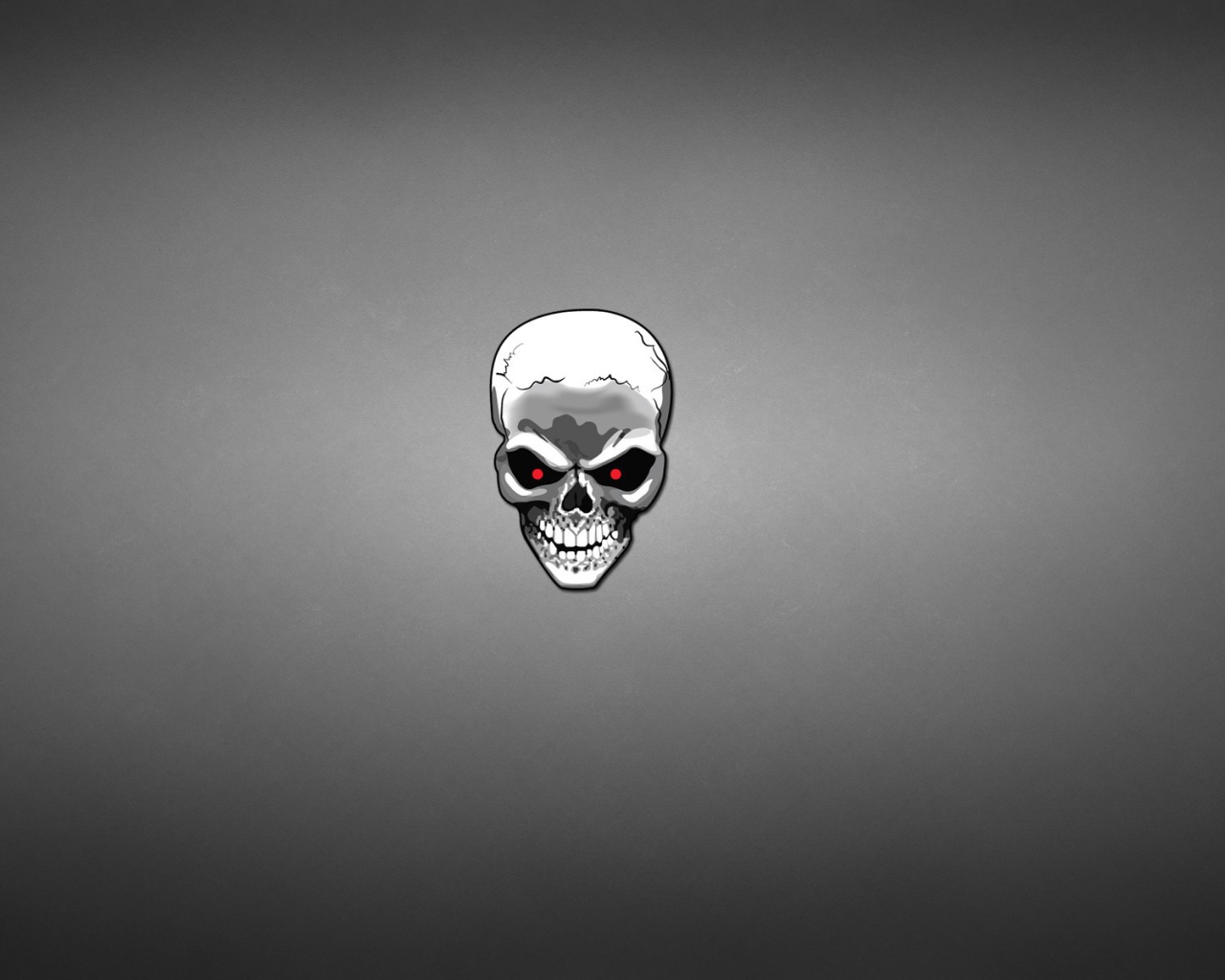 Череп Терминатор, серый фон