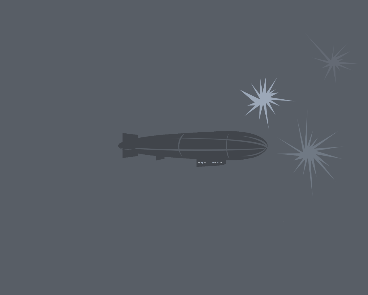 Дирижабль, серый фон