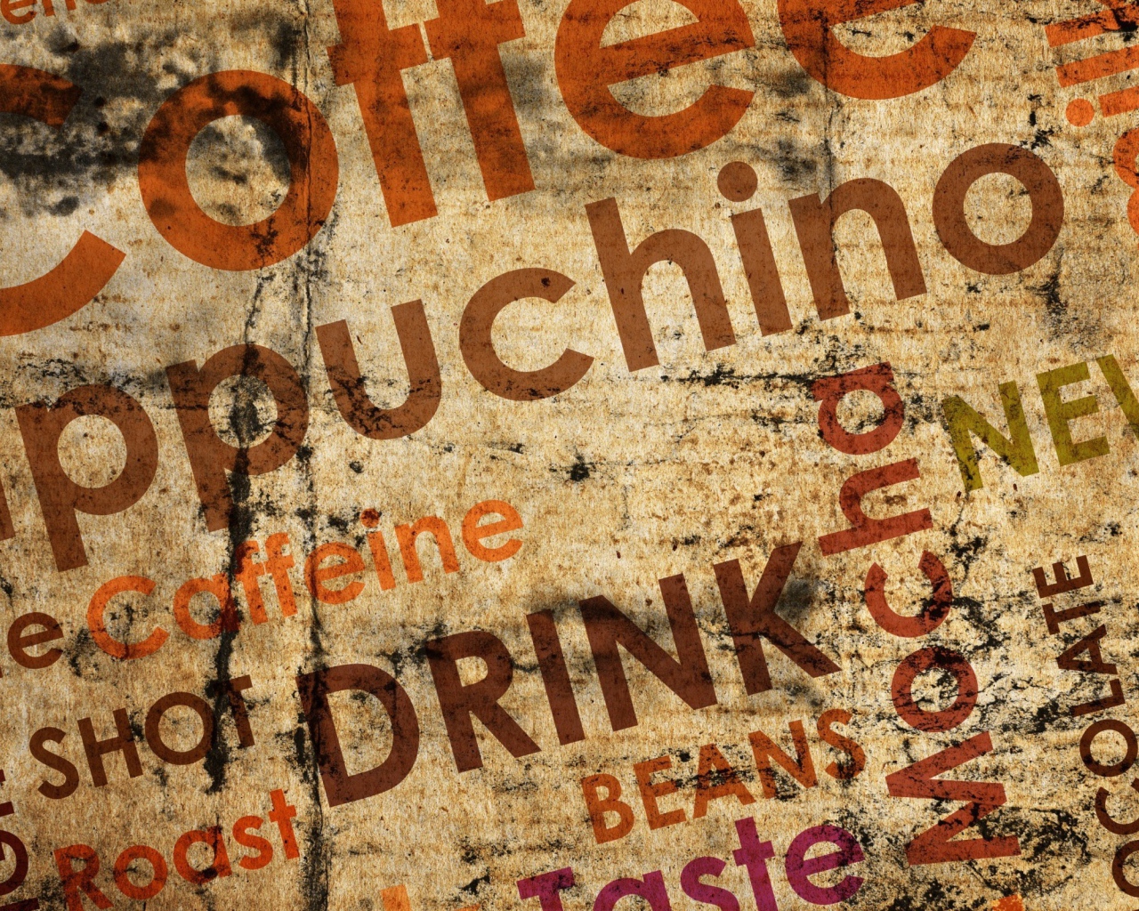 Фон из надписей о кофе
