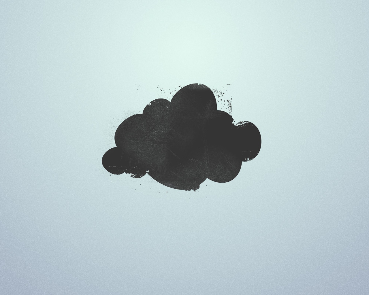 Черное облако на сером фоне