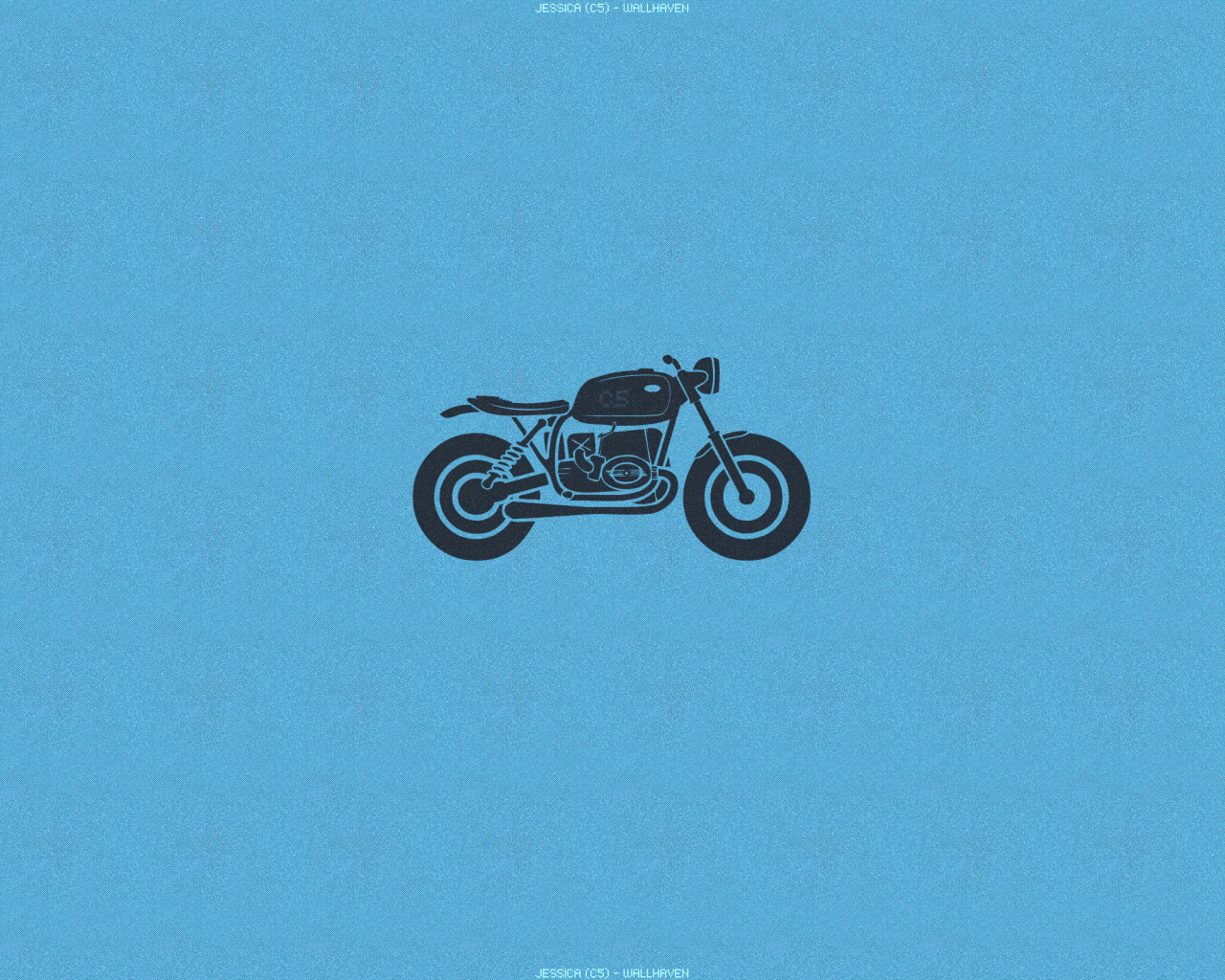 Черный силуэт мотоцикла, голубой фон