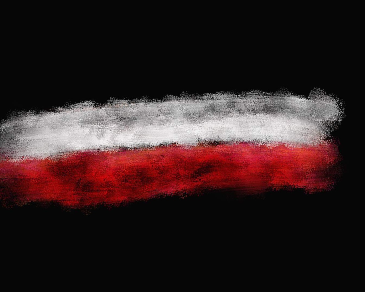 Цвета польского флага на черном фоне