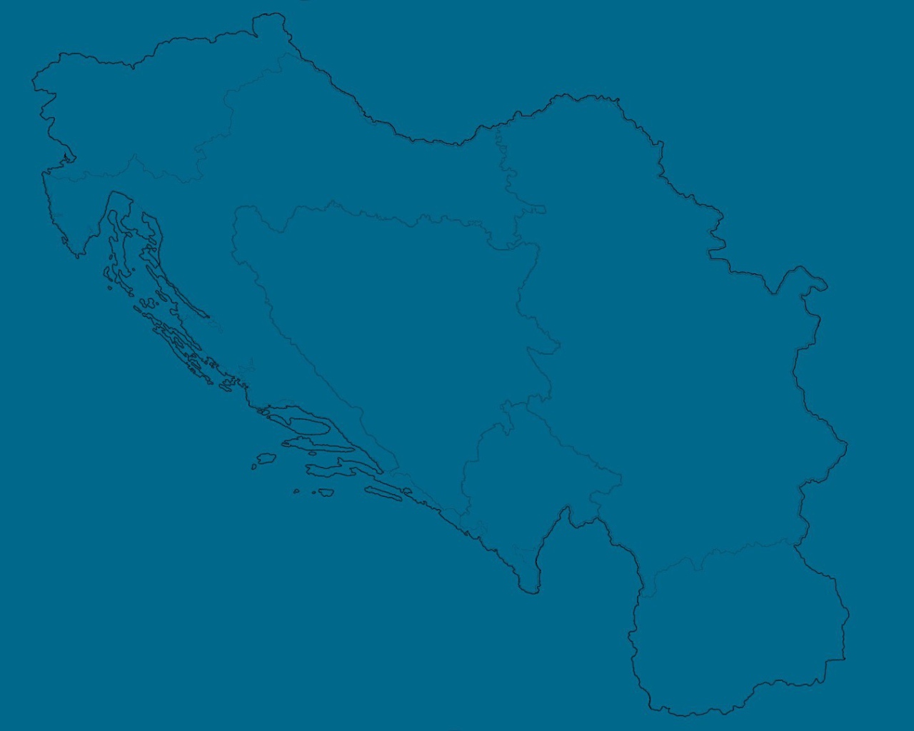 Контуры Югославии, голубой фон