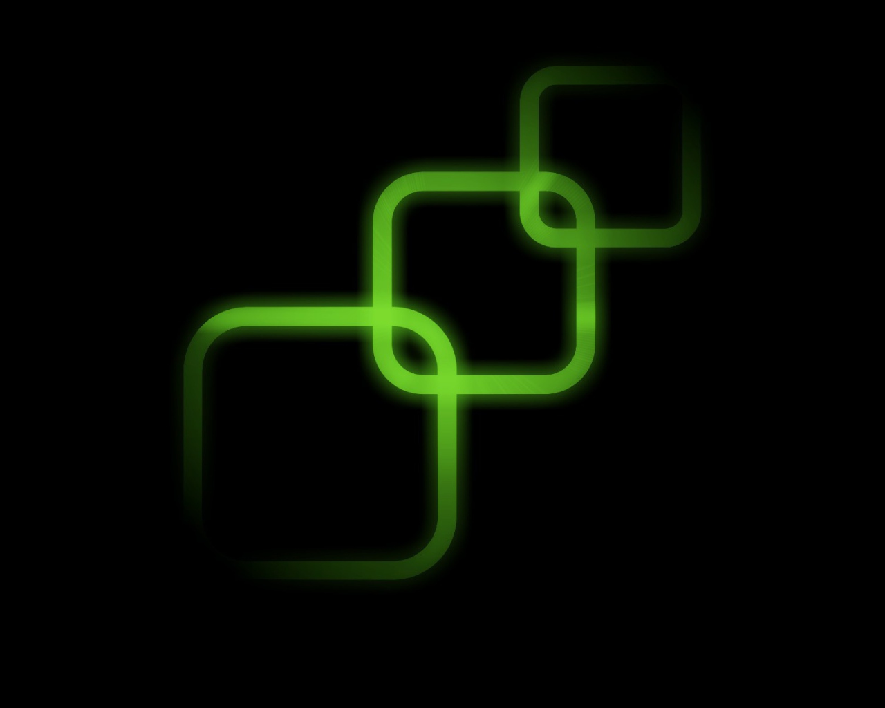 Контуры трех зеленых квадратов