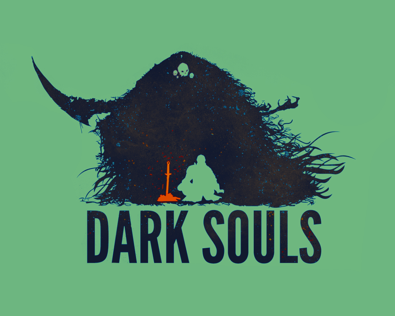 Игра Dark Souls, зеленый фон