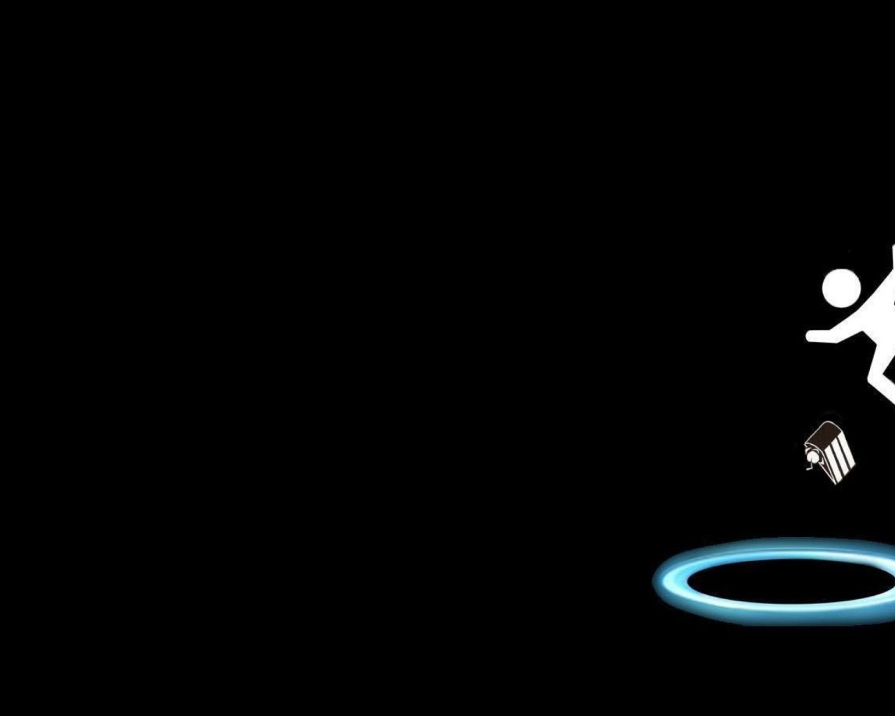 Человек перемещается в портале, черный фон