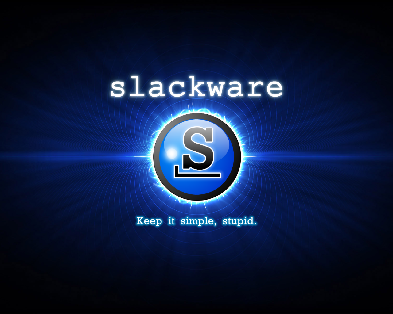 Операционная система Slackware, синий фон