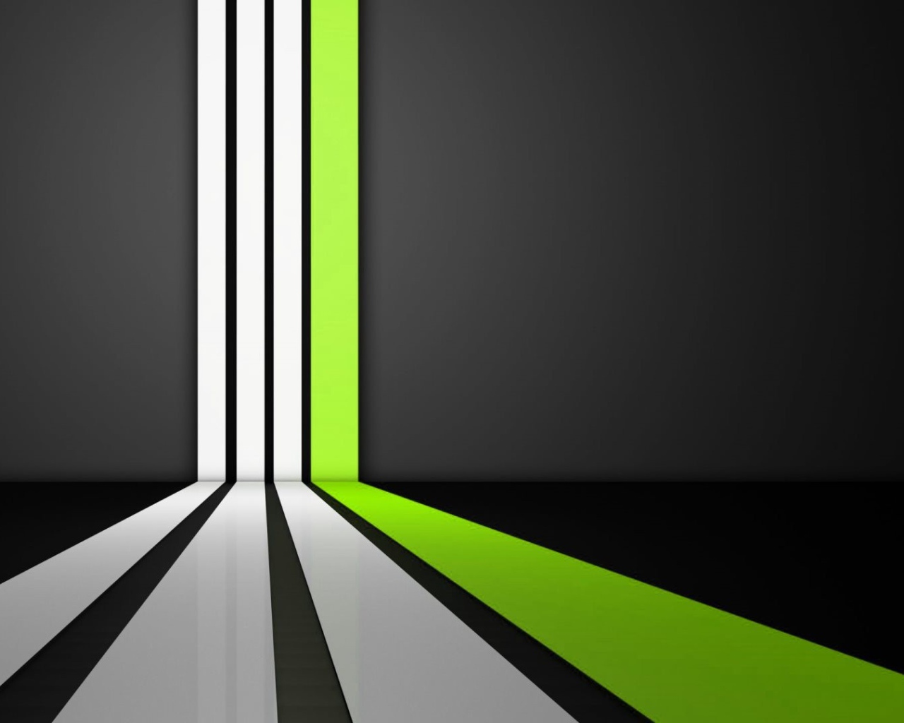 Перспектива из белых и зеленой линий