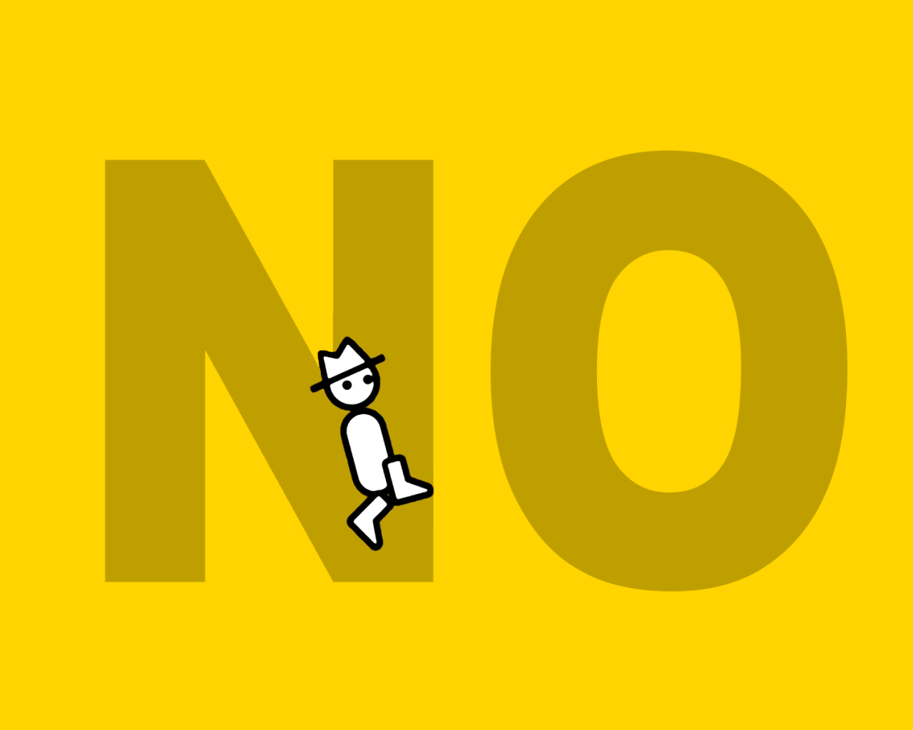 Слово нет, желтый фон