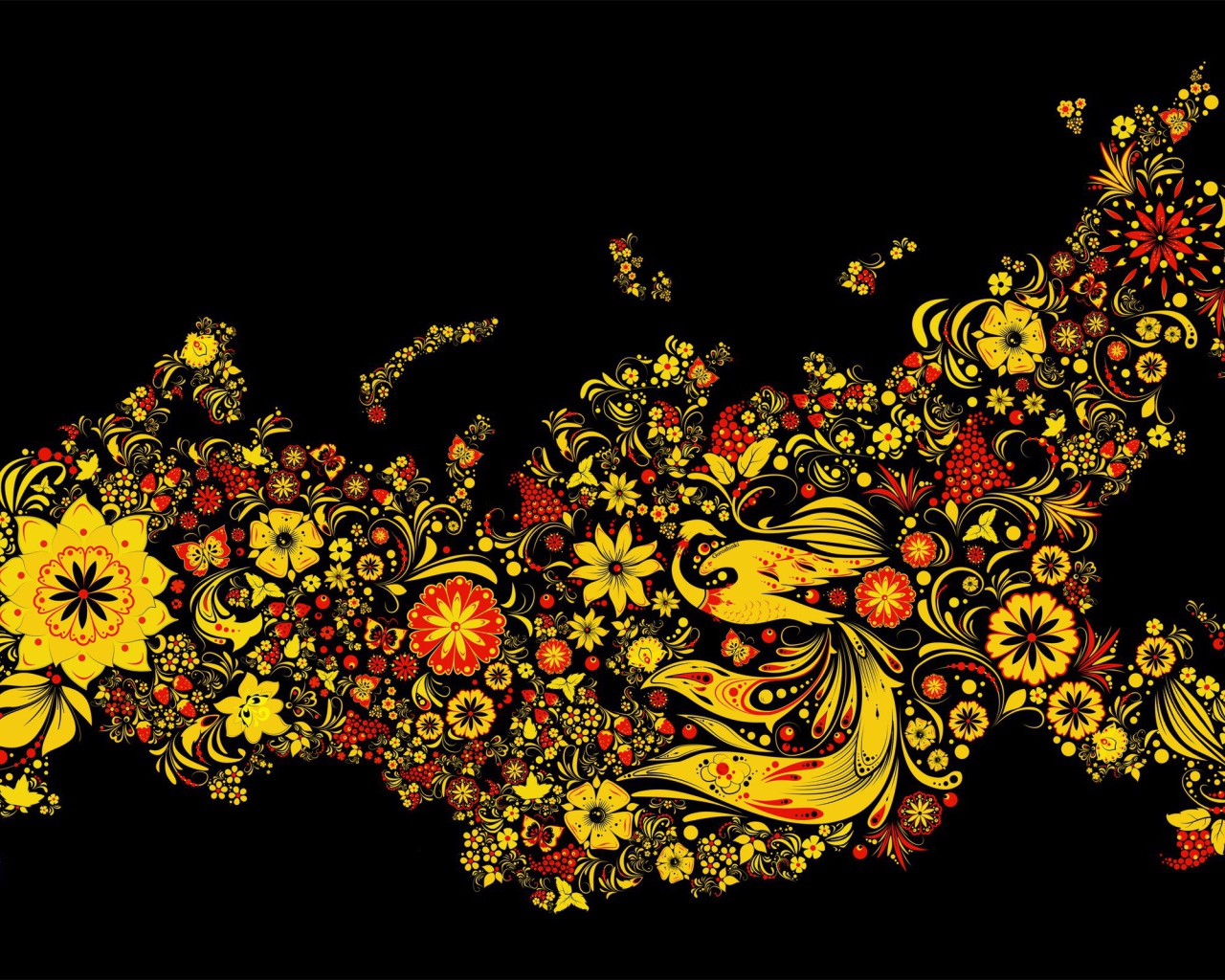 Традиционная роспись на карте России